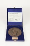 LEO SOLOMON (Rochdale) BRONZE MEDALLION, LIMITED EDITION 'Medallion of L.S. Lowry' incised signature