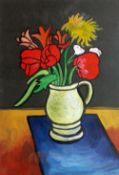 •THEODORE MAJOR (1908 - 1999) GOUACHE ON PAPER Jug of flowers Unsigned 16" x 11" (40.7 x 28cm)