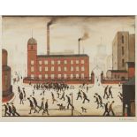 •L.S. LOWRY (1887-1976) ARTIST SIGNED LIMITED EDITION COLOUR PRINT 'Mill scene' an edition of 750