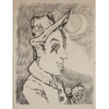 UNATTRIBUTED (20th CENTURY) LIMITED EDITION PRINT FROM AN INK AND WASH SKETCH Profile portrait of