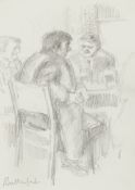 HARRY RUTHERFORD (1903 - 1985) TWO PENCIL DRAWINGS Figures sketched in a pub Signed 6 1/4" x 4 1/
