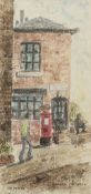 LIZ TAYLOR TWO WATERCOLOUR DRAWINGS 'Bowdon Post Office' Signed, titled and dated 1975 9 3/4" x 4