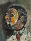 •LAWRENCE ISHERWOOD (1917-1988) OIL PAINTING ON BOARD 'The Head Waiter' Signed top right and with