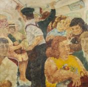 CHARLES SHIELS (1947 - 2012) OIL PAINTING ON BOARD 'Summer Bus' Signed lower right and labelled
