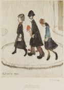 •L.S. LOWRY (1887-1976) ARTIST SIGNED LIMITED EDITION COLOUR PRINT 'The Family' an edition of 850