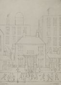 L. S. LOWRY (1887 - 1976) SET OF FOUR UNSIGNED LIMITED EDITION PRINTS OF PENCIL DRAWINGS 'Outside