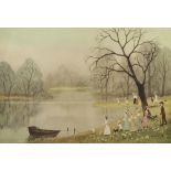 •HELEN BRADLEY (1900-1979) ARTIST SIGNED LIMITED EDITION COLOUR PRINT 'April' Guild stamped and