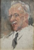 HARRY RUTHERFORD (1903 - 1983) OIL PAINTING ON BOARD 'Portrait of Mr M Bottomley' Unsigned 9 1/2"