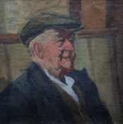 HARRY RUTHERFORD (1903 - 1985) OIL PAINTING ON CANVAS Portrait of Bill Brayshaw' Circa 1950 Signed