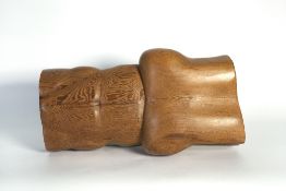 GLENYS LATHAM SCULPTURED PITCH PINE 'Venus Lying' Signed with initials 'GL', carved on underside,