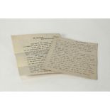 HARRY RUTHERFORD (1903 - 1985) PEN AND INK HAND WRITTEN SPEECH on five single sided sheets of