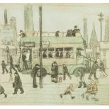 •HAROLD RILEY (b. 1934) ARTIST SIGNED LIMITED EDITION COLOUR PRINT 'Bus Terminus' Signed, titled,