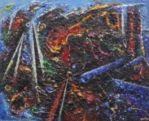 DAVID WILDE (1918-1978) ACRYLIC ON BOARD 'The Richness of an Anglesey Copper Mine' Signed and titled