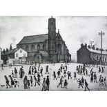 •L. S. LOWRY (1887 - 1976) ARTIST SIGNED LIMITED EDITION PRINT FROM A PENCIL DRAWING 'St Marys,