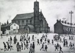 •L. S. LOWRY (1887 - 1976) ARTIST SIGNED LIMITED EDITION PRINT FROM A PENCIL DRAWING 'St Marys,
