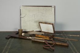 HARRY RUTHERFORD'S ARTISTS WOODEN BOX FORM PORTABLE PALETTE labeled Merlin-Denis, Paris; together