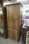 PINE NARROW CUPBOARD AND PINE BEDSIDE CABINET