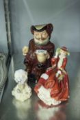 A ROYAL DOULTON CHARACTER MUG 'FALSTAFF', A ROYAL DOULTON FIGURINE 'TOP OF THE HILL', AND A SMALL