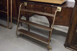 UNUSUAL SET OF THREE TIER SHELVES, MADE FROM COPPER PIPING AND FLOOR BOARDS