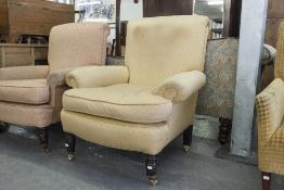 A VICTORIAN EASY ARMCHAIR