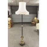 TWENTIETH CENTURY STANDARD LAMP WITH GILT CHERUB TO THE SUPPORT, MARBLE SPREAD BASE