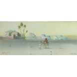 H.A. LISTOR (Early Twentieth Century) WATERCOLOUR DRAWING Desert scene with figure and camel,