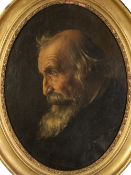 CONTINENTAL SCHOOL (LATE 19th CENTURY) OIL PAINTING ON CANVAS Oval portrait of a bearded man in