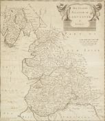 ROBERT MORDEN, ENGRAVED COUNTY MAP OF THE PALATINE OF LANCASTER, uncoloured, 16" x 14" (40.5 x 35.