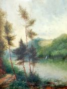 JOHN THORLEY (early 20th century) WATERCOLOUR DRAWINGS, TWO Lake scenes Both signed & indistinctly
