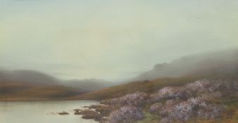 HERBERT TOMLINSON (Early Twentieth Century) GOUACHE DRAWINGS, A PAIR Heather clad moorland scenes