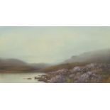 HERBERT TOMLINSON (Early Twentieth Century) GOUACHE DRAWINGS, A PAIR Heather clad moorland scenes