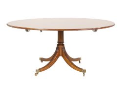 WILLIAM TILLMAN, MODERN REPRODUCTION MAHOGANY PEDESTAL DINING TABLE, the moulded, circular til top