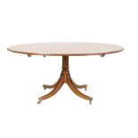 WILLIAM TILLMAN, MODERN REPRODUCTION MAHOGANY PEDESTAL DINING TABLE, the moulded, circular til top