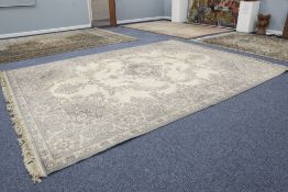 BELGIUM PURE WORSTED WOOL POWER LOOM WOVEN 'SUPER KESHAN' BORDERED CARPET by 'Hand Made Carpets Ltd'