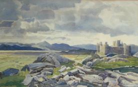 ARTHUR SHERWOOD EDWARDS (1887 -?) WATERCOLOUR DRAWING 'Harlech Castle' Signed, titled verso 14 1/