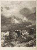 JOSEPH B. PRATT AFTER GRAHAM STEEL PLATE ENGRAVING Highland cattle Signed by both artists in pencil,