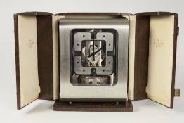 1970's ATMOS DESIGN (5922) TOP OF THE RANGE RHODIUM PLATED CLOCK, in original outer case and with