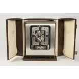 1970's ATMOS DESIGN (5922) TOP OF THE RANGE RHODIUM PLATED CLOCK, in original outer case and with