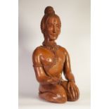 GOLDA ROSE (1921 - 2016) BROWN GLAZED CLAY SCULPTURE 'Pymander (Shepard of Men)' 1976, kneeling