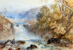JAMES DUFFIELD HARDING (1798-1863) WATERCOLOUR DRAWING 'The Falls of Tummel, Perthshire' Unsigned,