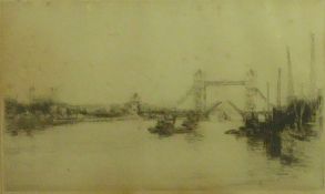FREDERICK ARTHUR FARRELL (1882-1935) ETCHING Tower Bridge, London Monogrammed in the plate, Signed