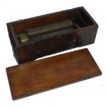 A NINETEENTH CENTURY WALNUTWOOD CASED SWISS MUSICAL BOX WITH 8 1/8" (20.6cm) brass cylinder and