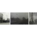 NORMAN C. JAQUES (1926-2014) THREE PHOTOGRAPHS 'The Gasworks, Manchester by night' and 'Bins by a