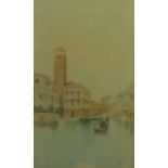 ANDREA BIONDETTI (1851-1946) WATERCOLOUR A Venetian Canal Signed lower right 11 1/4" x 6 3/4" (28.