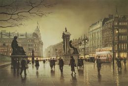 STEVEN SCHOLES ARTIST SIGNED LIMITED EDITION COLOUR PRINT 'Piccadilly, Manchester 1928' Signed and