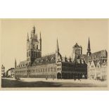 MARCEL SCHMITTE ETCHING 'Ypres before the Great War 1914-1918' Signed, dated 1929 and inscribed in