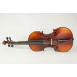 20th CENTURY CZECHOSLOVAKIAN VIOLIN 'COPY OF A STRADIVARIUS' with 14 1/4" (62cm) two piece back with