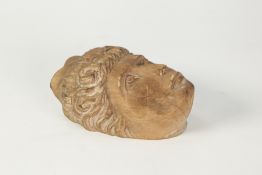 NINETEENTH CENTURY BLONDWOOD CARVING OF A FEMALE MASK, 6 1/2" x 4" (16.5cm x 10.2cm)