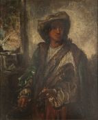 CONTINENTAL SCHOOL (19th CENTURY) OIL PAINTING ON PANEL An itinerant musician holding a violin 12