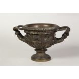 TWENTIETH CENTURY BRONZE MODEL OF THE WARWICK VASE, 6 1/2" (16.5cm) high